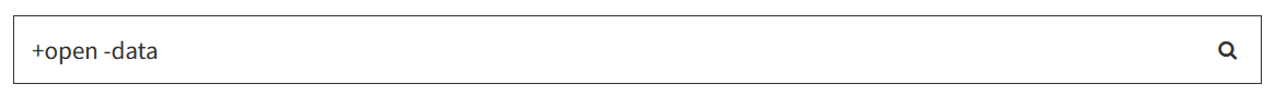 Suche nach Begriffen mit Plus-Zeichen vor open und Minus-Zeichen vor data