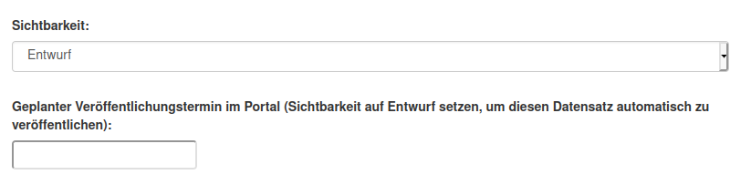 Eingabefeld «Sichtbarkeit» im Webformular