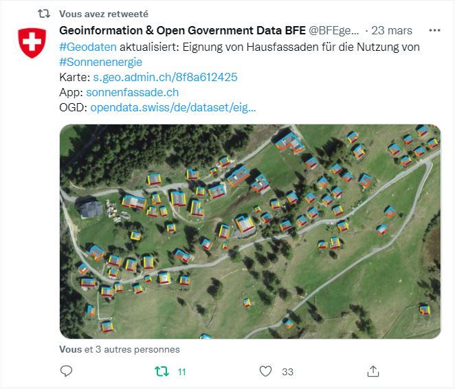 Beispiel für Twitter Post auf @opendataswiss