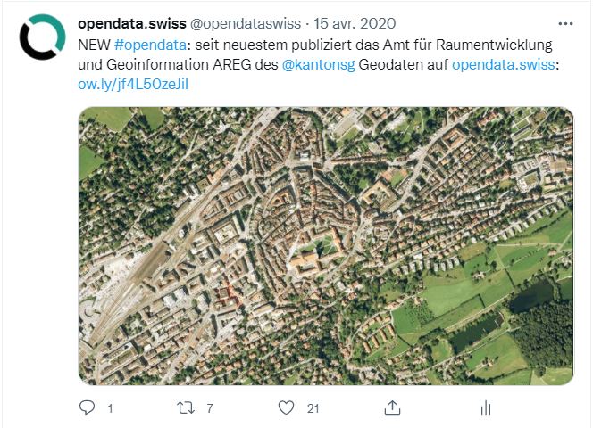 Beispiel für Twitter Post auf @opendataswiss