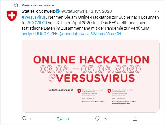 Beispiel für Twitter Post auf @opendataswiss